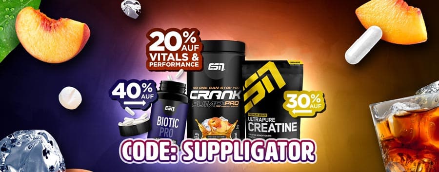 Aż do 40% zniżki w ramach promocji ESN Vital i Performance przy użyciu kodu rabatowego ESN SUPPLIGATOR