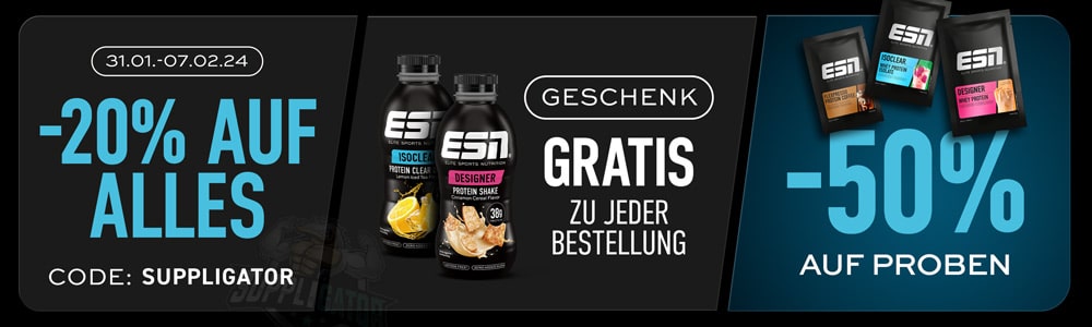 20% zniżki na wszystko w ESN + 2 koktajle RTD gratis