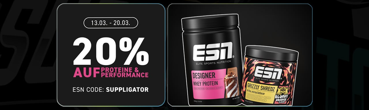 20% zniżki na produkty białkowe i wspomagające wydajność w ESN + premiera Grizzly Shredz