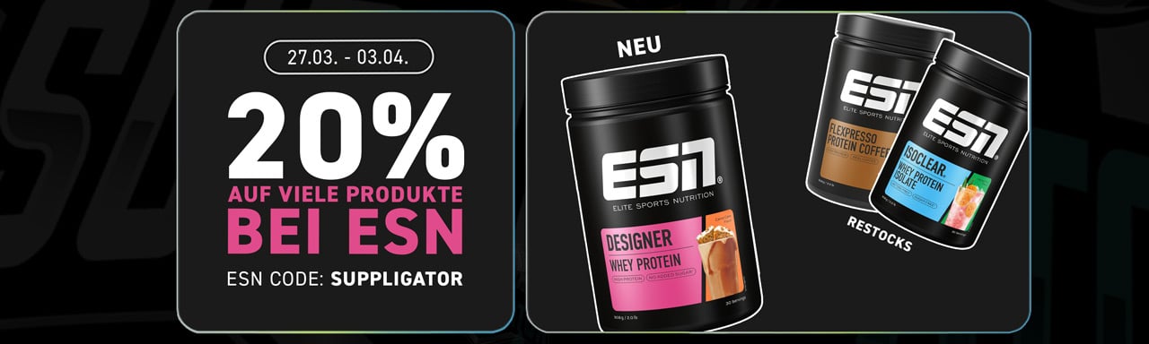 20% zniżki na wiele produktów w ESN + premiera Designer Whey Carrot Cake