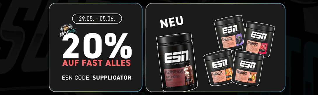 20% zniżki na prawie wszystkie produkty w ESN + premiera nowych aminokwasów ESN