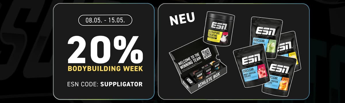 20% zniżki podczas ESN Bodybuilding Week z wieloma nowościami
