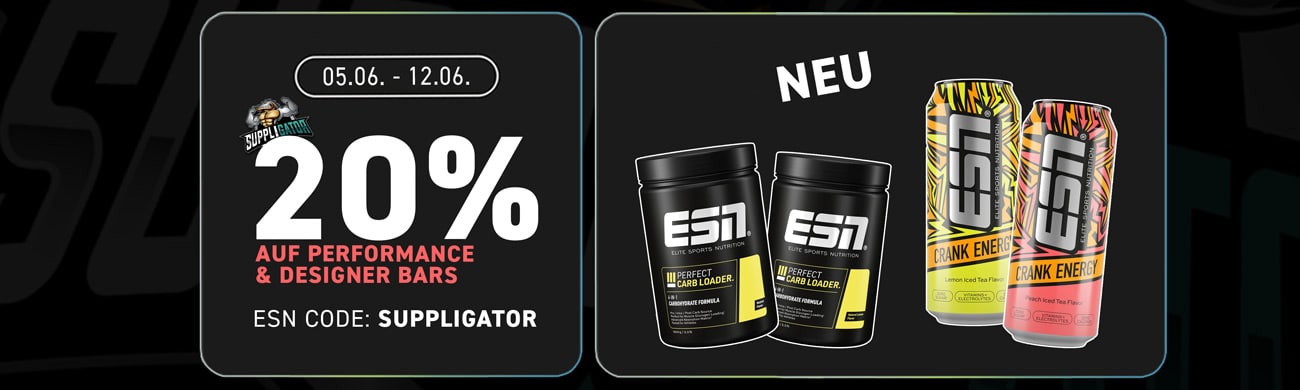 20% zniżki w ramach promocji na batony ESN Performance & Designer + losowanie złotego batonu Designer