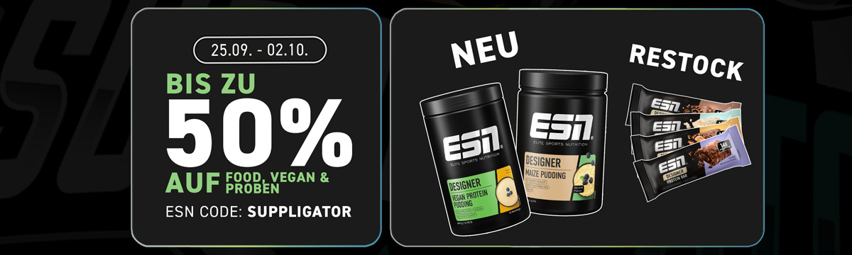 Do 50% zniżki na produkty spożywcze, wegańskie i próbki w ESN + premiera wielu produktów i zestawów
