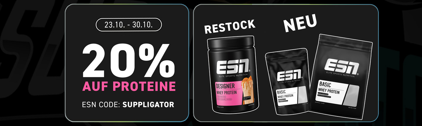 Promocja na produkty białkowe ESN z 20-procentową zniżką oraz premiera nowego produktu ESN Basic Whey