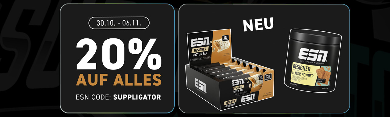20% zniżki na wszystko w ESN + premiera nowego batonika Cinnamon Cereal