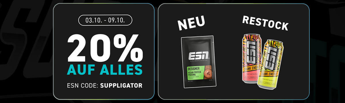 20% zniżki na wszystko w ESN + uzupełnienie zapasów CRANK Energy