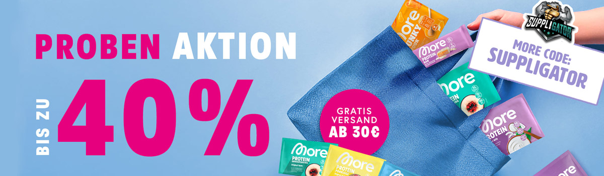 Do 40% zniżki w ramach akcji „More Probenaktion” oraz bezpłatna wysyłka przy zamówieniach powyżej 30 euro