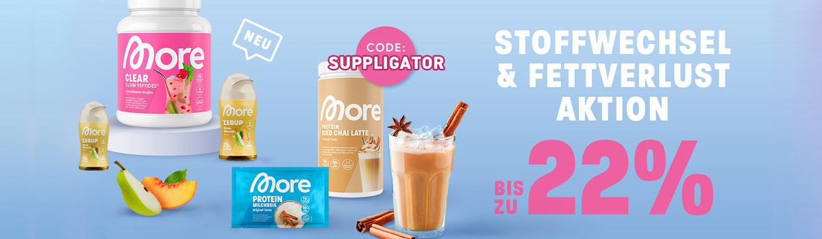 Do 22% zniżki na białka i produkt Zerup w ramach promocji „More – metabolizm i utrata tkanki tłuszczowej”