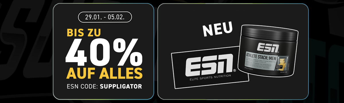 Zaoszczędź nawet 40% na ESN + premiera nowego Athlete Stack Powder