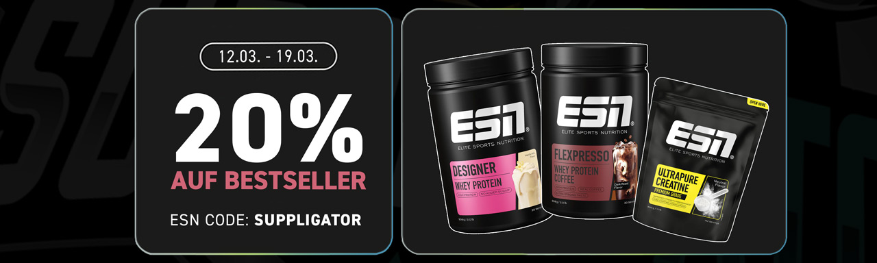 20% zniżki na wszystkie bestsellery ESN + premiera nowego preparatu na przyrost masy mięśniowej