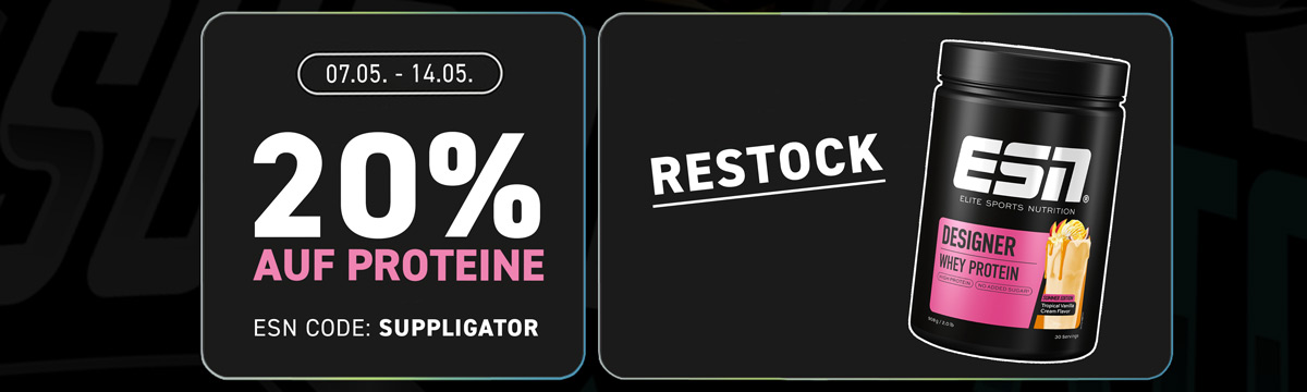 20% zniżki na białka ESN w ramach letniej limitowanej promocji „Designer Whey Restock”