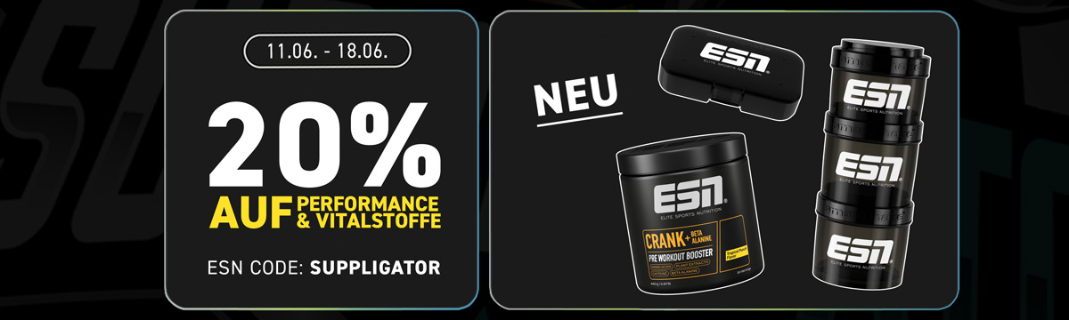 20% zniżki na produkty zwiększające wydajność i substancje odżywcze w ESN z okazji premiery nowego CRANK + Beta Alanine