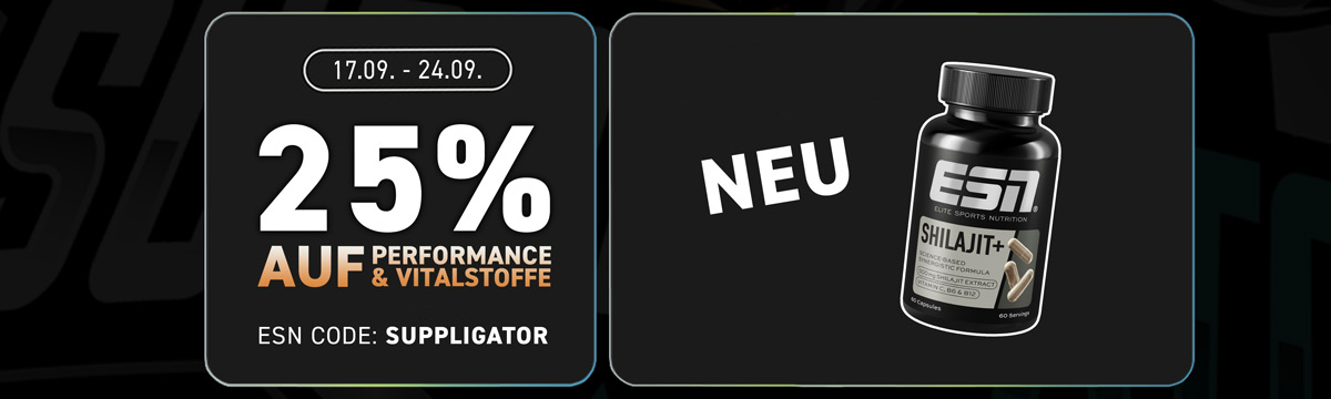 25% zniżki na produkty ESN Performance i substancje odżywcze wraz z licznymi dodatkami