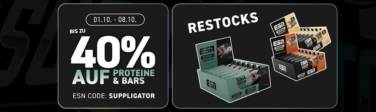 Aż do 40% zniżki w ramach promocji na białka i batony ESN + designerski baton piernikowy