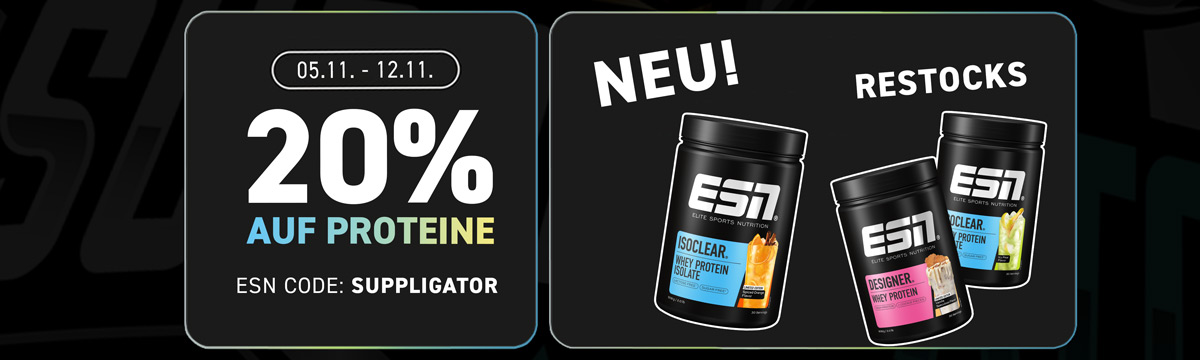 20% zniżki na produkty białkowe w ESN – najnowsze dostawy