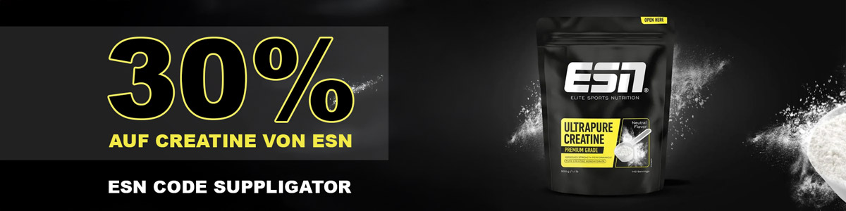 30% zniżki na ESN Creatine (monohydrat kreatyny) z kodem rabatowym ESN SUPPLIGATOR