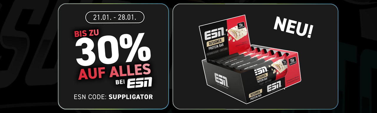 Do 30% zniżki na wszystko w ESN + nowy smak Designer Bar
