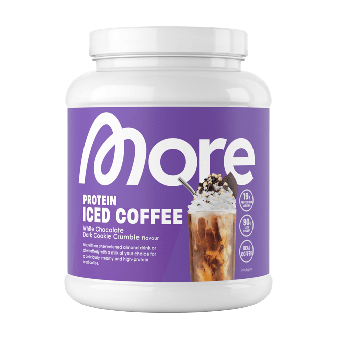 Protein Iced Coffee – White Chocolate Dark Cookie Crumble