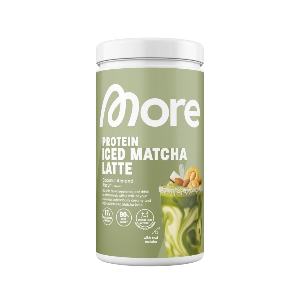 More Protein Iced Matcha Latte Coconut Almond Biscuit