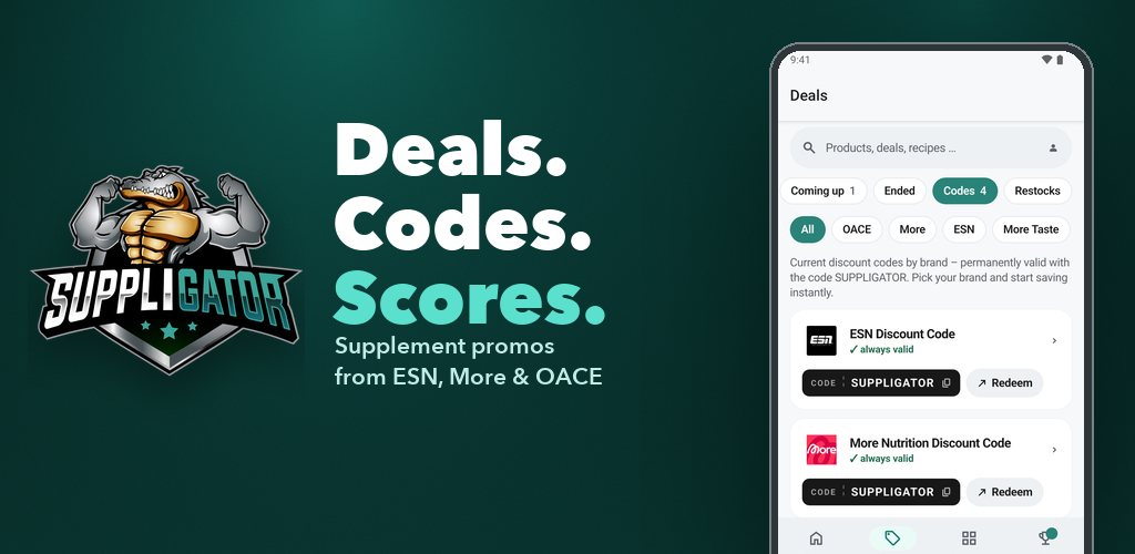 Aplikacja More Nutrition, ESN i OACE: wszystkie promocje, kody i restocki w jednej aplikacji